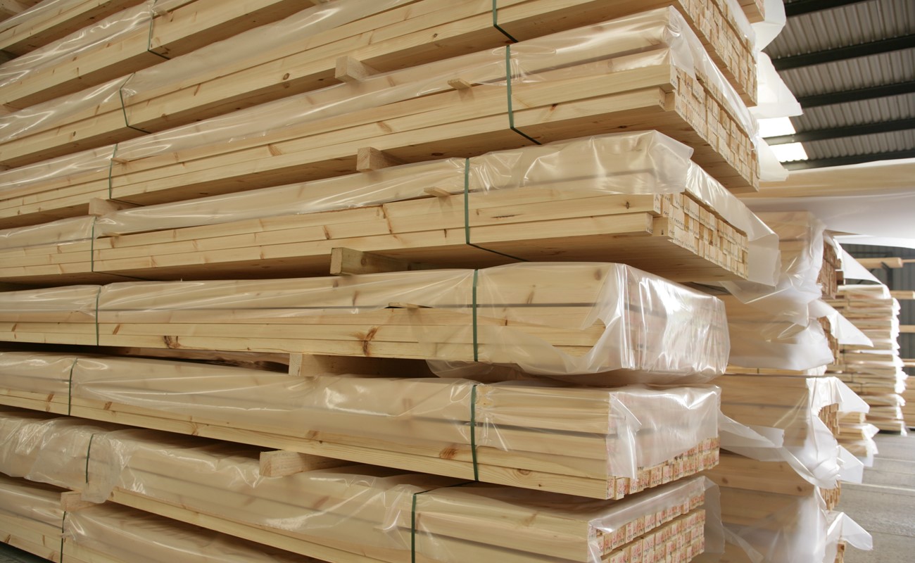 Stacked wood panels